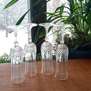 4 elegant Longchamp Cristal d'Arques champagne flutes